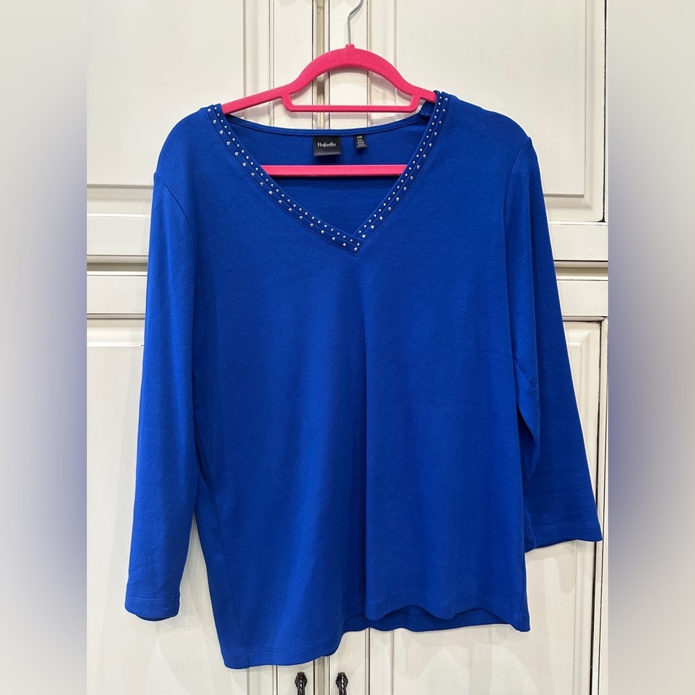Women’s Royal Blue Quarter Sleeve Top